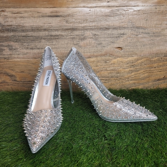 New Steve Madden Womens Vari03s1 Clear Pumps Size 8.0 - Picture 9 of 12